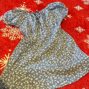 Adorable Blue Floral Kids Dress